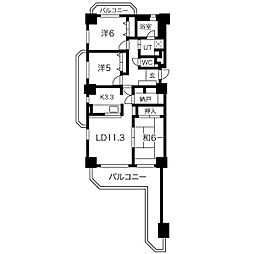 バンベール・グラン山手　弐番館 4階3SLDKの間取り