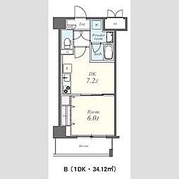 コンセール葵 5階1DKの間取り