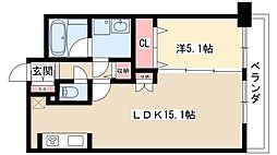 REGALO覚王山 2階1LDKの間取り