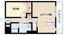 ディアコートK VII 3階1LDKの間取り