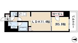 ダイワシティー千種 4階1LDKの間取り