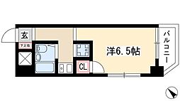 レスパス千種 5階ワンルームの間取り