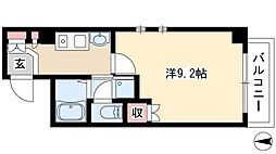 グランドゥール古出来 2階1Kの間取り