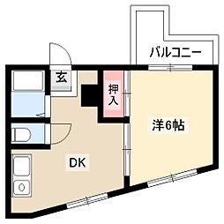 サンシティ南明 1DKの間取図画像