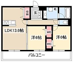 名古屋市名東区上菅2丁目アパート 2LDKの間取図画像