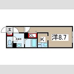 GVIVRE御器所 1Kの間取図画像