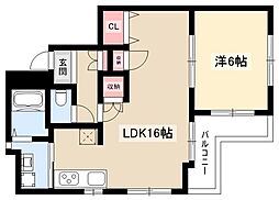 泉ロイヤルビル 1LDKの間取図画像