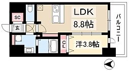 プレサンスTHE新栄 1LDKの間取図画像