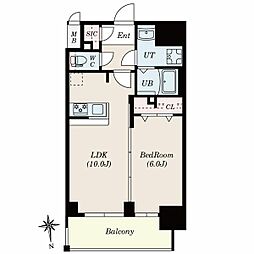 S-RESIDENCE古出来一丁目 1LDKの間取図画像