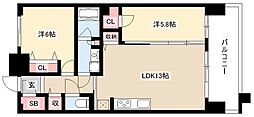 S-RESIDENCE本郷2 2LDKの間取図画像