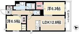 フェリシアガーデン 2LDKの間取図画像