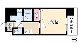 カレント茶屋が坂 1Kの間取図画像