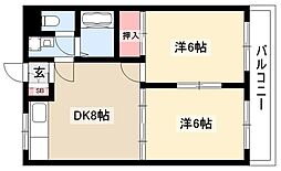 伊藤マンション 2LDKの間取図画像
