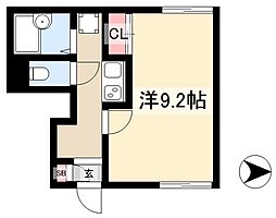 アビテ池下 1Kの間取図画像