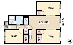 ロイヤルマンション本郷 3LDKの間取図画像