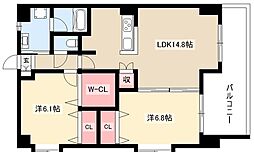ホワイトホフマン 2LDKの間取図画像