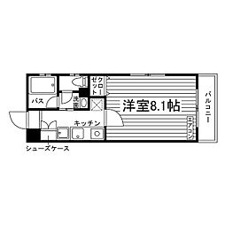 エムエスビル 1Kの間取図画像