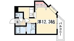 アルドールUTY 1Kの間取図画像