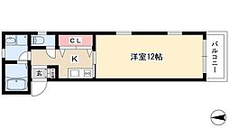 クレスト牧の里 1Kの間取図画像