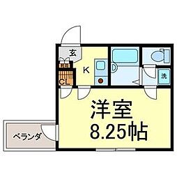 スターブル今池 1Kの間取図画像