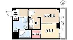 KDX千早レジデンス 1LDKの間取図画像