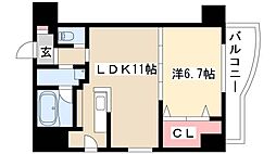 フローラル今池 1LDKの間取図画像