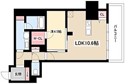 プレミアムコート葵 1LDKの間取図画像