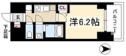 プレサンス葵デュリス 1Kの間取図画像