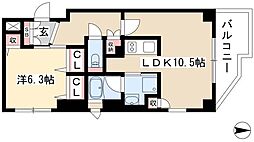CASSIA車道 1LDKの間取図画像