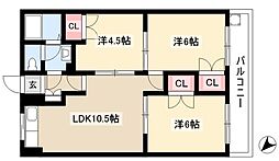 プリミエール平和が丘 3LDKの間取図画像