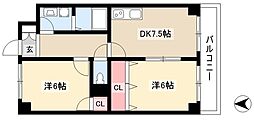 アドラーブル鳥羽見 2DKの間取図画像
