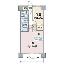 エトワール本郷駅前 1LDKの間取図画像