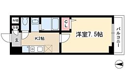レジデンス滝子館 1Kの間取図画像