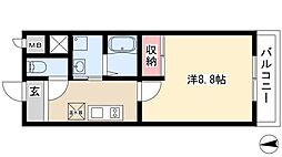 ハイツ山光 1Kの間取図画像