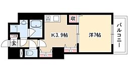 レジディア高岳 1DKの間取図画像