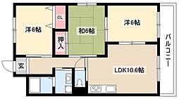 リバーステージもりやま 3LDKの間取図画像