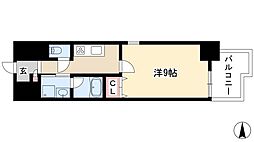 トレヴィ高岳 1Kの間取図画像