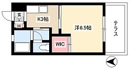 ボナール2 1Kの間取図画像