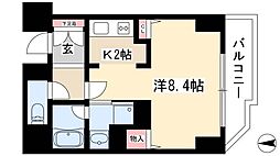 CASSIA車道 1Kの間取図画像