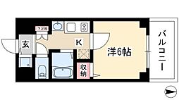 プレサンスナゴヤ桜通ビッグビート 1Kの間取図画像