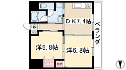 一社マサキビル88 2DKの間取図画像