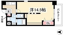 コージィコート新栄 1Kの間取図画像