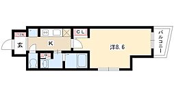 ELSTANZA徳川 1Kの間取図画像