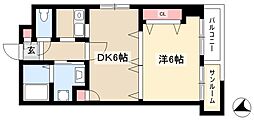 オオタ大針ビル 1DKの間取図画像