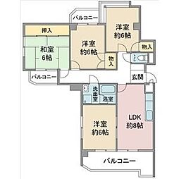 サンシティー小幡 4DKの間取図画像