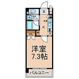 アップルコート一社 1Kの間取図画像