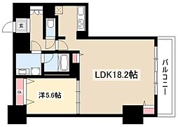 プレミアムコート葵 1LDKの間取図画像
