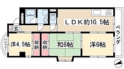 第2宝照ハイツ 3LDKの間取図画像
