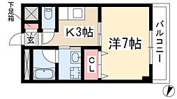 グランディール・163 1DKの間取図画像