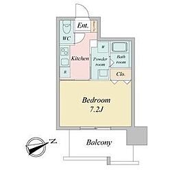 リバーコート砂田橋 1Kの間取図画像